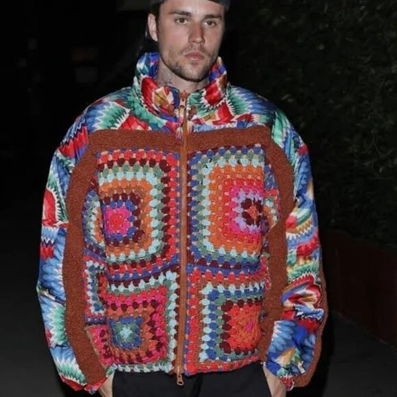 FARM Rio Reversible Patchwork Puffer Jacket with Crochet - Picture 10 of 10